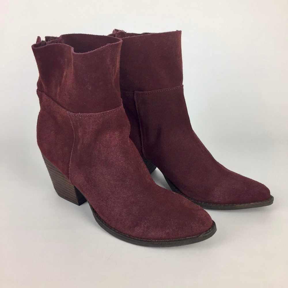 Matisse Shamus Burgundy Suede Leather Western Ankle Boot 8